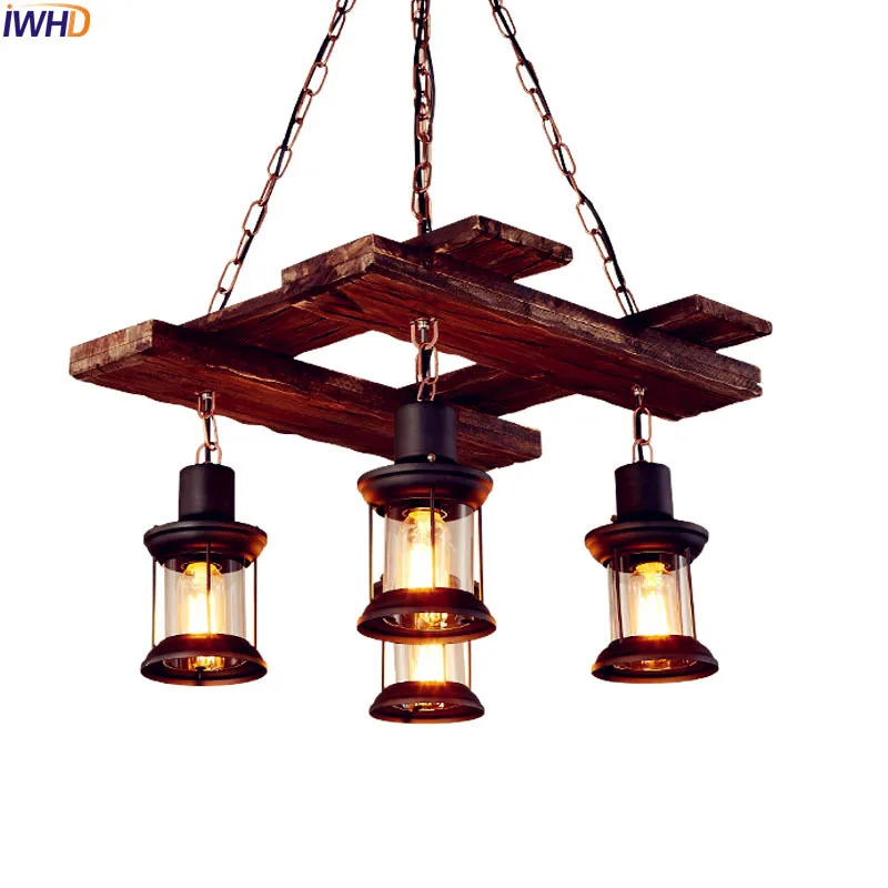 

IWHD Retro Loft Vintage Pendant Lamp Restaurant American Country Edison Industrial Light Fixtures Lamparas Colgantes Lampen