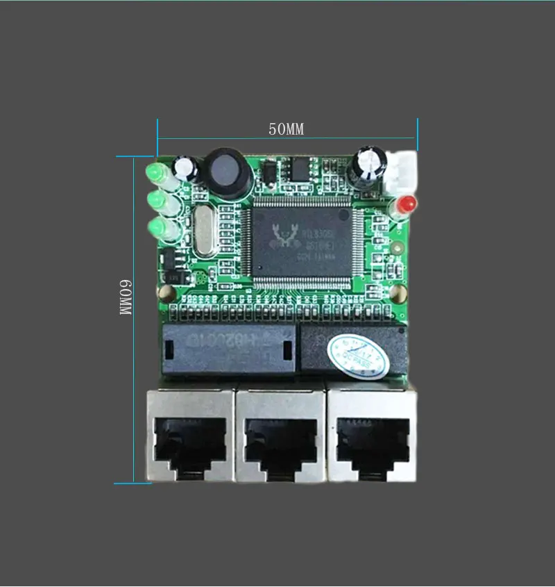 Realtek RTL8306E chipset 90/180 degree RJ45 3 port mini switch
