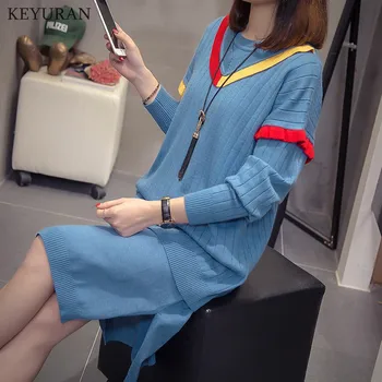 Plus Size 4XL Women Runway Knitted Dress Two Piece Sets 2019 Autumn V-neck Long Sleeve Jumper Sweater + Sleeveless Dresses Suit
Plus Size 4XL Women Runway Knitted Dress Two Piece Sets 2019 Autumn V-neck Long Sleeve Jumper Sweater + Sleeveless Dresses Suit