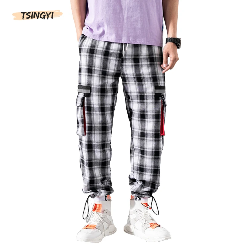 Tsingyi Japan Style Black White Plaid Cargo Pants Men Women Couple Streetwear Hip Hop Ankle-Length Pockets Grid Pattern Joggers
Tsingyi Japan Style Black White Plaid Cargo Pants Men Women Couple Streetwear Hip Hop Ankle-Length Pockets Grid Pattern Joggers