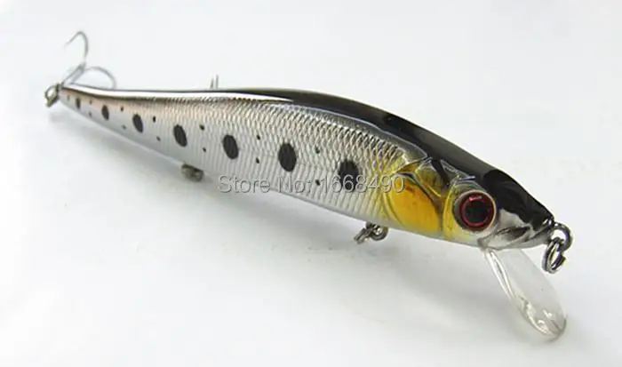 11cm/14.5g Floating Type Silver with Black Back Minnow Bait Casting Sea Fishing Lure with Chinese hooks
11cm/14.5g Floating Type Silver with Black Back Minnow Bait Casting Sea Fishing Lure with Chinese hooks