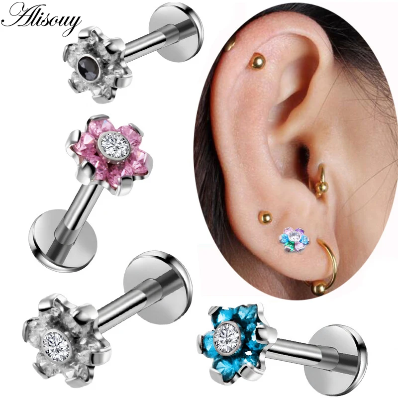 Alisouy 1PC New Arrival HQ 16G Internally Thread Zircon flower Labret Lip Stud Ear Cartilage Helix Studs Piercing Body Jewelry
Alisouy 1PC New Arrival HQ 16G Internally Thread Zircon flower Labret Lip Stud Ear Cartilage Helix Studs Piercing Body Jewelry