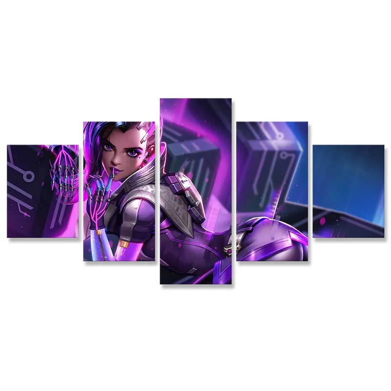 Overwatchs Shadow Sombra Wall Art 5 Panels Canvas Printing Wall Poster Picture for Living Room Home Decoration
Overwatchs Shadow Sombra Wall Art 5 Panels Canvas Printing Wall Poster Picture for Living Room Home Decoration