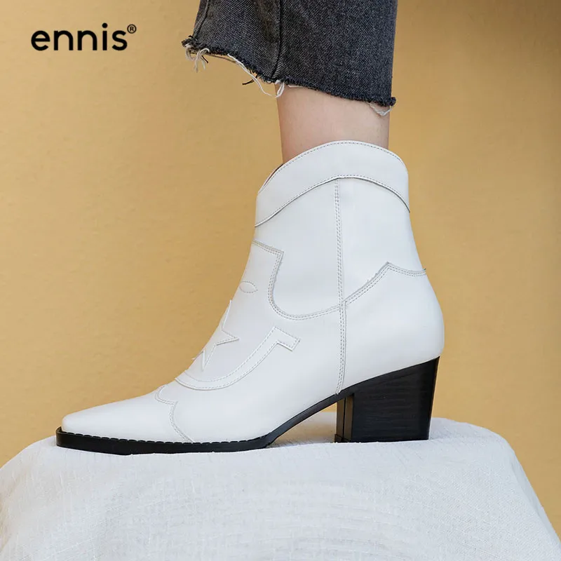 ENNIS 2019 New Autumn Womens Boots Ankle Winter Shoes Genuine Leather Chunky White Boots Ladies Star Booties Fashion Black A9119
ENNIS 2019 New Autumn Womens Boots Ankle Winter Shoes Genuine Leather Chunky White Boots Ladies Star Booties Fashion Black A9119