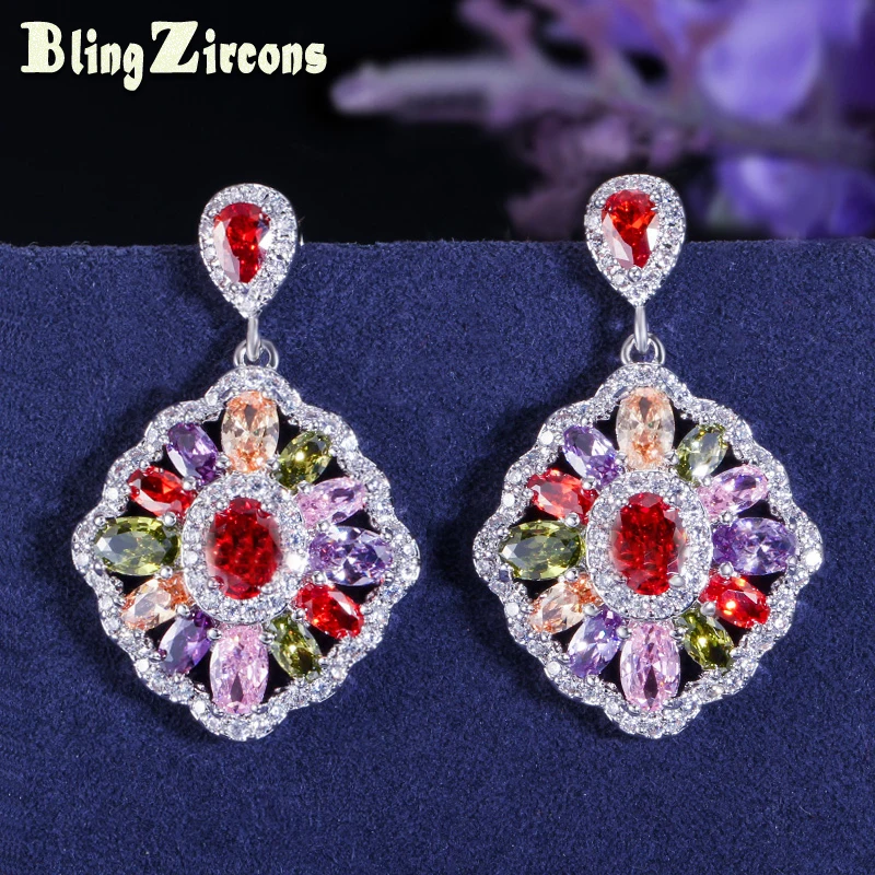 BeaQueen Romantic Oval Round Green Red Austrian Crystal Big Colorful Flower Drop Earrings Fashion Jewelry for Women E018
BeaQueen Romantic Oval Round Green Red Austrian Crystal Big Colorful Flower Drop Earrings Fashion Jewelry for Women E018