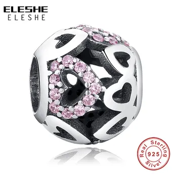 ELESHE New 925 Sterling Silver Round Beads Charm Vintage Crystal Hollow Heart Beads Fit Women Bracelet & Bangle DIY Jewelry
ELESHE New 925 Sterling Silver Round Beads Charm Vintage Crystal Hollow Heart Beads Fit Women Bracelet & Bangle DIY Jewelry