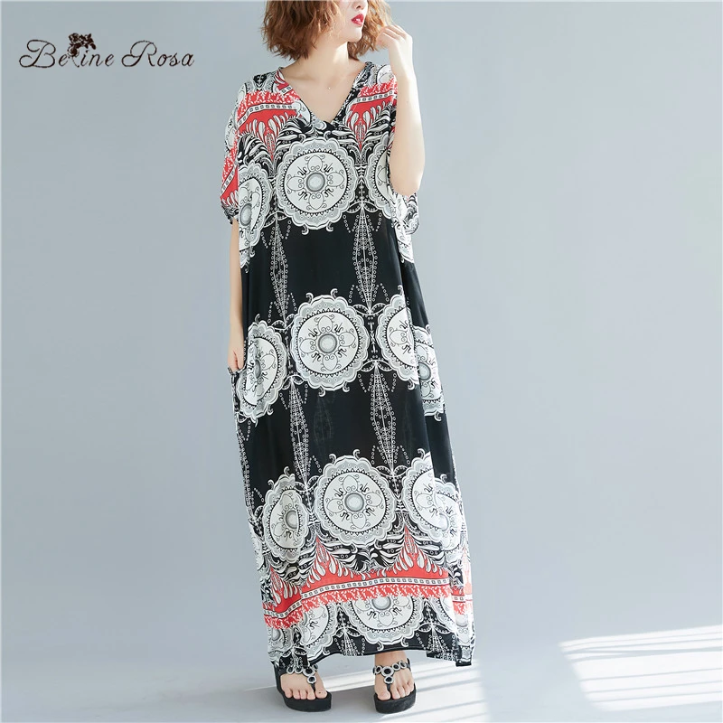 BelineRosa Bohiemian Plus Size Dresses Women Holiday Casual Style Raglan Sleeve V Neck Ladies Dress fit L XL 2XL 3XL DBFS0020
BelineRosa Bohiemian Plus Size Dresses Women Holiday Casual Style Raglan Sleeve V Neck Ladies Dress fit L XL 2XL 3XL DBFS0020