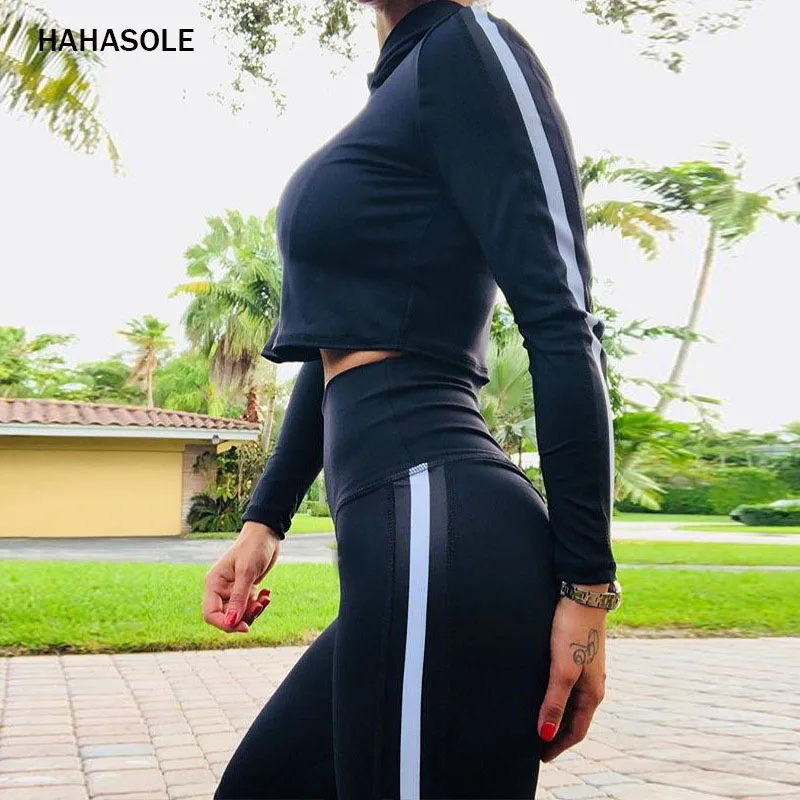 HAHASOLE Women Sports Sets Crop Tops Hooded Leggings Tracksuits for Gym Clothing New Black Red Yoga Set Fitness HWA2601-4
HAHASOLE Women Sports Sets Crop Tops Hooded Leggings Tracksuits for Gym Clothing New Black Red Yoga Set Fitness HWA2601-4