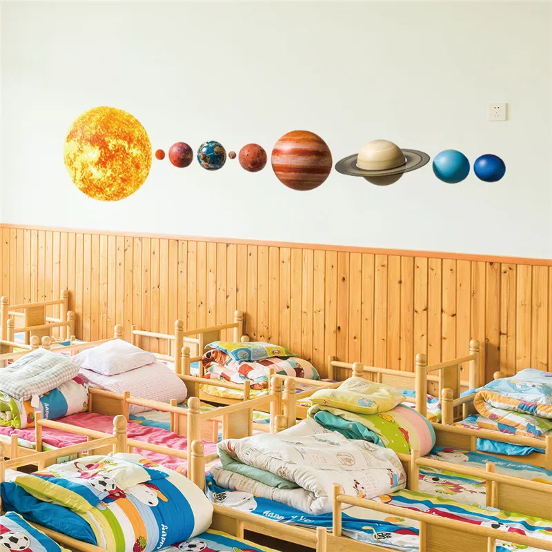 3D Solar System Cartoon Wall Sticker For Kids Rooms Stars Universe Space Planets Earth Sun Saturn Mars Poster Mural School Decor
3D Solar System Cartoon Wall Sticker For Kids Rooms Stars Universe Space Planets Earth Sun Saturn Mars Poster Mural School Decor