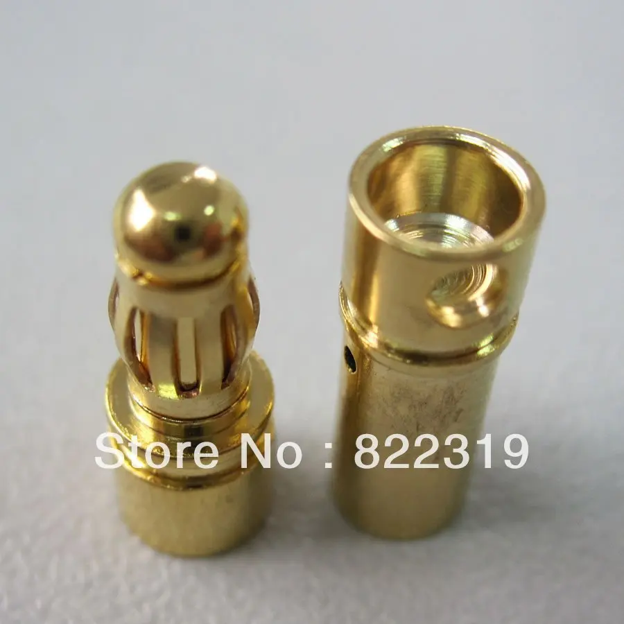

200 pairs / lot High quality 3.5mm Gold Plated Bullet Banana Connector Plug for RC Battery DU0082