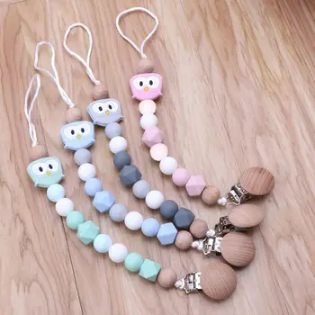 Owl Silicone Teething Pacifier Clips With Safe Wooden Beads Pacifier Chain Holder For Nipples Baby Chew Toys
Owl Silicone Teething Pacifier Clips With Safe Wooden Beads Pacifier Chain Holder For Nipples Baby Chew Toys