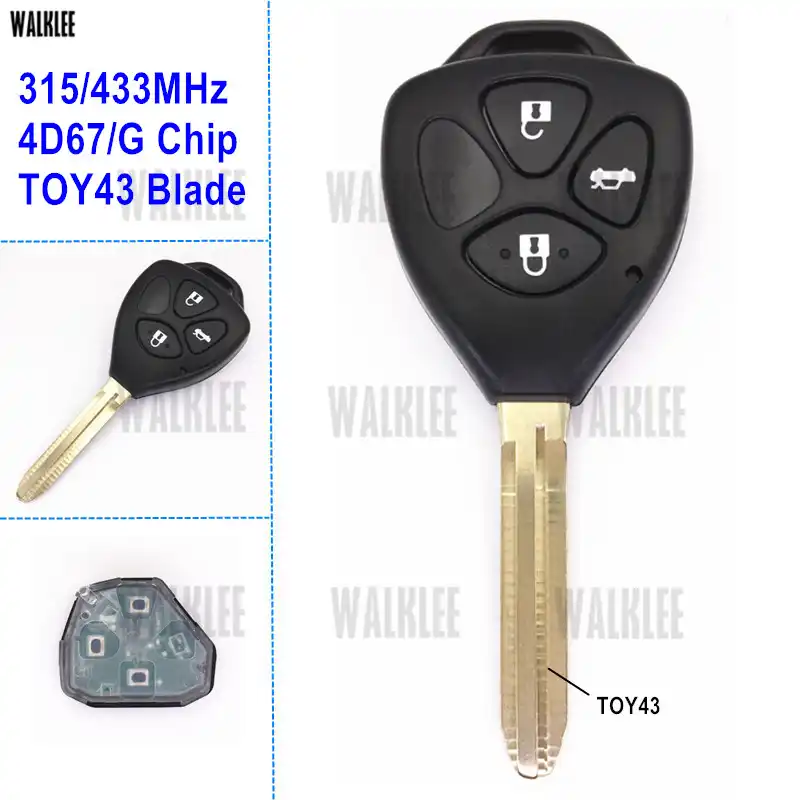 Walklee Vehicle Remote Key Work For Toyota Corolla Camry Prado