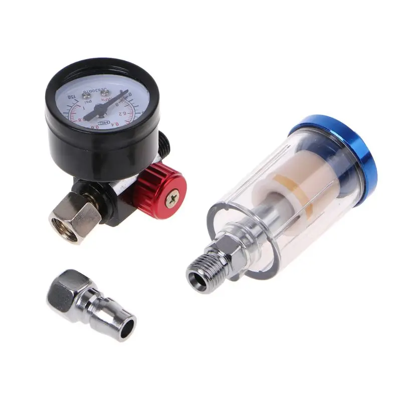 0-150PSI Scratch Air Pressure Regulator Gauge Spray Gun & In-line Water Trap Filter Tool
0-150PSI Scratch Air Pressure Regulator Gauge Spray Gun & In-line Water Trap Filter Tool