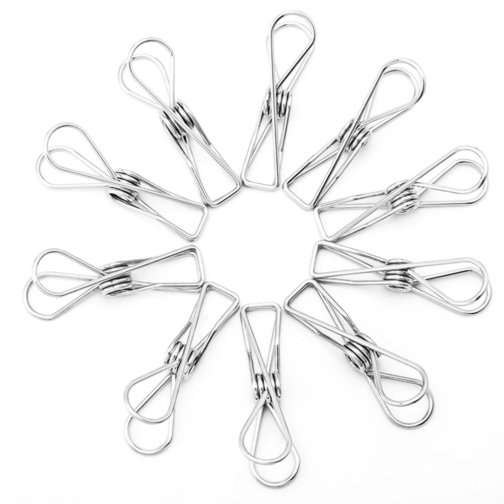10Pcs Stainless Steel Cloth Pins Utility Laundry Clothes Pegs Hanger Clips for Kitchen Home Office
10Pcs Stainless Steel Cloth Pins Utility Laundry Clothes Pegs Hanger Clips for Kitchen Home Office