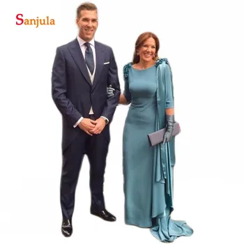 Half Sleeve Sheath Mother of the Bride Dresses Handmade Flowers Elegant Formal Dress for Women robe mere de la mariee D359
Half Sleeve Sheath Mother of the Bride Dresses Handmade Flowers Elegant Formal Dress for Women robe mere de la mariee D359