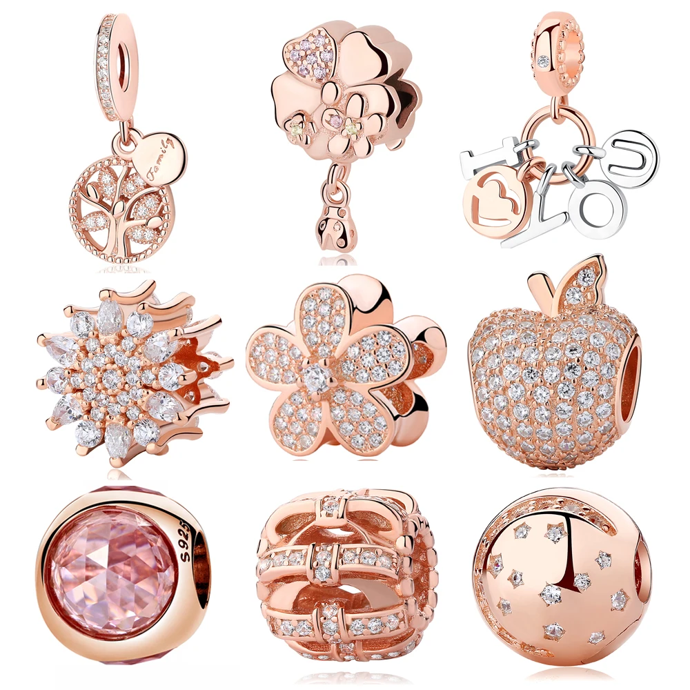 Original Authentic 925 Sterling Silver Charm Bead Bow Flower Rose Gold Cystal Pendant Charms Fit Pandora Bracelets DIY Jewelry
Original Authentic 925 Sterling Silver Charm Bead Bow Flower Rose Gold Cystal Pendant Charms Fit Pandora Bracelets DIY Jewelry