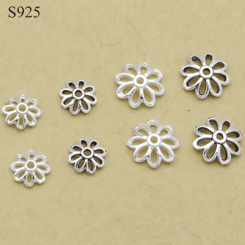 10pcs Real Solid 925 Sterling Plain Titanium Silver 6-8mm Flower Bead Caps Necklace Bracelet Connector Jewelry Making Findings
10pcs Real Solid 925 Sterling Plain Titanium Silver 6-8mm Flower Bead Caps Necklace Bracelet Connector Jewelry Making Findings