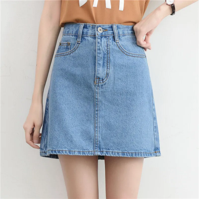 Plus Size Short Skirt 2019 Summer Korean Fashion High Waist Skirts Pocket A Line Denim Skirt Female Students Cute Casual Skirts
Plus Size Short Skirt 2019 Summer Korean Fashion High Waist Skirts Pocket A Line Denim Skirt Female Students Cute Casual Skirts