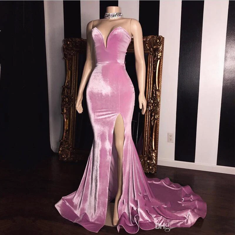 Pink Velvet Mermaid Prom Dresses Sweetheart 2019 Simple Fashion Girl Pageant Dresses Side Split Floor Length Evening Dresses
Pink Velvet Mermaid Prom Dresses Sweetheart 2019 Simple Fashion Girl Pageant Dresses Side Split Floor Length Evening Dresses