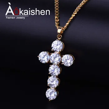 Iced Out Zircon Cross Pendant Gold Color Copper Material CZ CROSS Pendants Necklace Chain Fashion Hip Hop Jewelry
Iced Out Zircon Cross Pendant Gold Color Copper Material CZ CROSS Pendants Necklace Chain Fashion Hip Hop Jewelry
