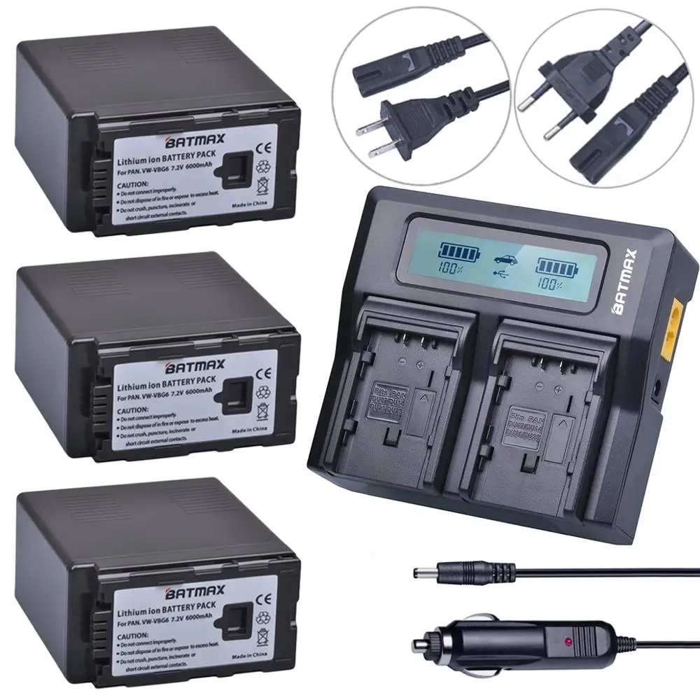 3Pcs VW-VBG6 VWVBG6 VBG6 VW-VBG6GK Battery+LCD Rapid Dual Charger for Panasonic AG-AC7 ,AG-AC160A,AG-HMC154ER HMC154GK AGHMC154P
3Pcs VW-VBG6 VWVBG6 VBG6 VW-VBG6GK Battery+LCD Rapid Dual Charger for Panasonic AG-AC7 ,AG-AC160A,AG-HMC154ER HMC154GK AGHMC154P