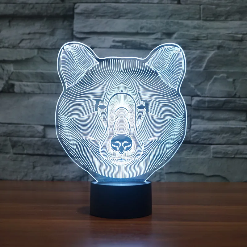 

3D Illusion 7 colorful effect Change Touch Switch USB Table Light Awesome Toy Gift Decoration for Boys and Girls (Polar Bear)