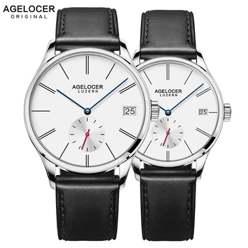 AGELOCER Swiss Men Mechanical Watches Couple Black Leather Watch Waterproof Clock Date Women Mens Wrist Watches
AGELOCER Swiss Men Mechanical Watches Couple Black Leather Watch Waterproof Clock Date Women Mens Wrist Watches