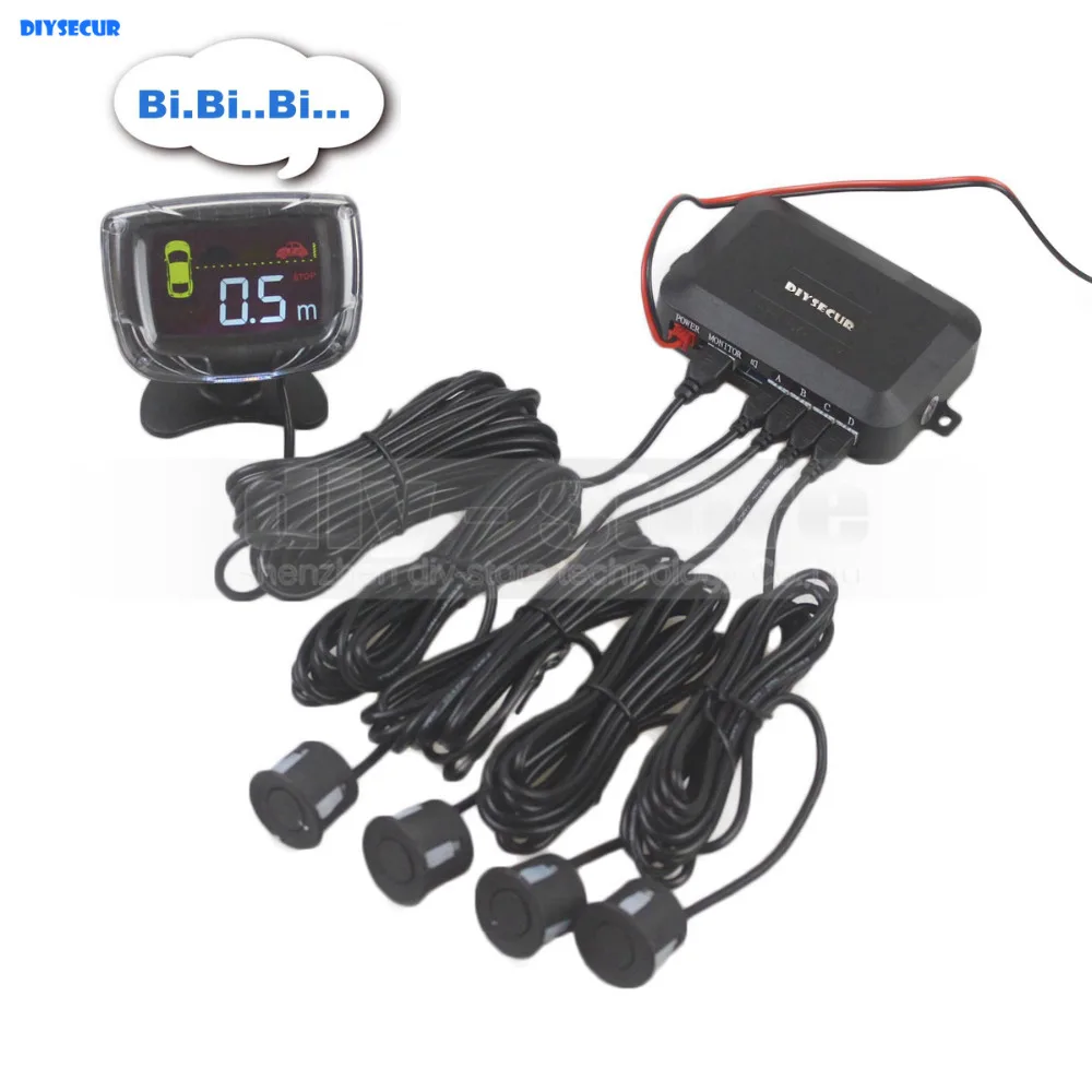 DIYSECUR Car Rear View Reverse Bumper Parking Radar 4 Sensors Black Silver White LCD Alarm Rear View System Kit
DIYSECUR Car Rear View Reverse Bumper Parking Radar 4 Sensors Black Silver White LCD Alarm Rear View System Kit