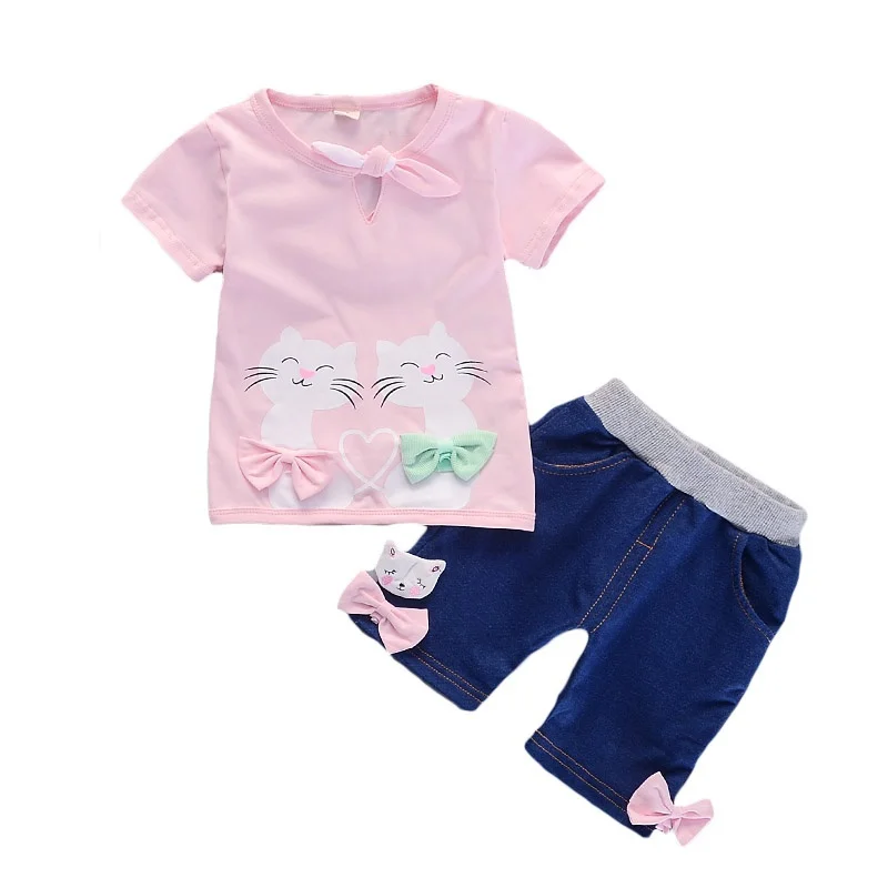 Girls Clothes Suits Short Sleeve Animal Cat Print T-Shirt Tops+Denim Bow Shorts Toddler Baby Casual Outfits Clothes Sets 3M-4Y
Girls Clothes Suits Short Sleeve Animal Cat Print T-Shirt Tops+Denim Bow Shorts Toddler Baby Casual Outfits Clothes Sets 3M-4Y