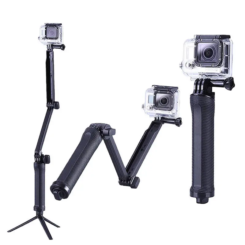 

3 Way Monopod Selfie Stick Tripod For Gopro Hero 7 6 5 4 3+ Session Xiaomi Yi 1 2 4K Lite SJCAM Sports Action Camera Accessories