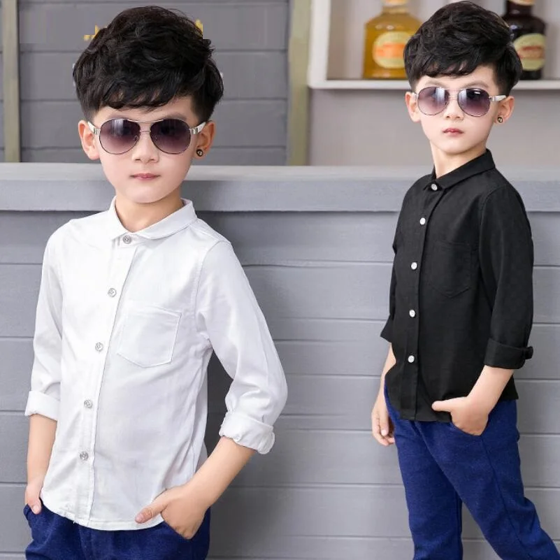 Boy Party Formal Uniforms Clothes Children Shirts Long Sleeve Turn-down Collar Solid White Black Kids School Shirt For Boys Tops
Boy Party Formal Uniforms Clothes Children Shirts Long Sleeve Turn-down Collar Solid White Black Kids School Shirt For Boys Tops