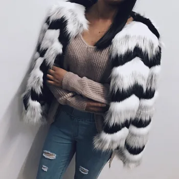 Hot Sale Striped Faux Fur Coat Sexy Long Sleeve Winter Warm Night Club Party Fashion Celebrity Short Coat
Hot Sale Striped Faux Fur Coat Sexy Long Sleeve Winter Warm Night Club Party Fashion Celebrity Short Coat