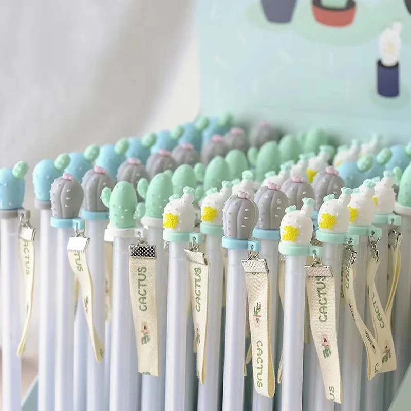 Cute Cartoon Plastic Gel Pen Ribbon Cactus Potted Plants Black Neutral Pens For Kids Student Supplies Korean School Stationery
Cute Cartoon Plastic Gel Pen Ribbon Cactus Potted Plants Black Neutral Pens For Kids Student Supplies Korean School Stationery