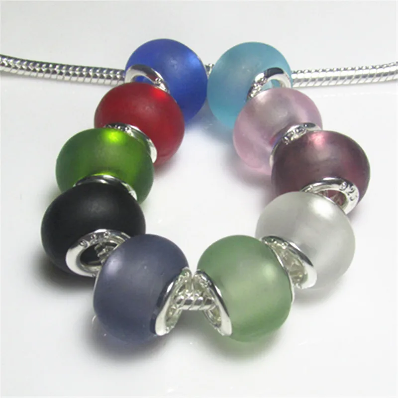 15pcs/lot Silver Core Big Hole Murano Lampwork Glass Crystal Frosted Charms Beads Fit European Charm Bracelet
15pcs/lot Silver Core Big Hole Murano Lampwork Glass Crystal Frosted Charms Beads Fit European Charm Bracelet