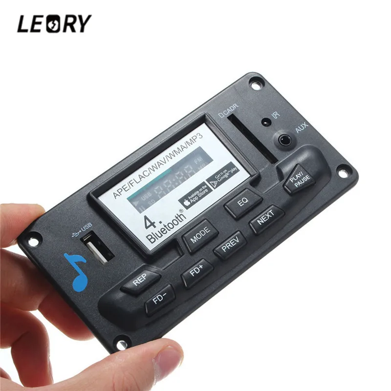 LEORY Wireless Car MP3 Decoder Board bluetooth 4.0 Audio Module APE FLAC MP3 WMA DAE Audio AUX U Disk SD Card Radio APP Control
LEORY Wireless Car MP3 Decoder Board bluetooth 4.0 Audio Module APE FLAC MP3 WMA DAE Audio AUX U Disk SD Card Radio APP Control