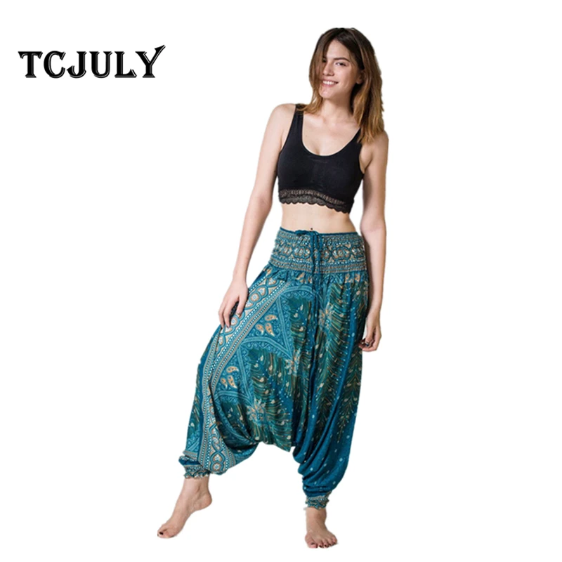 TCJULY Thailand Design Fashion Loose Peacock Patterns Printed Cross Pants Smooth Bourette High Waist Trousers For Women 7 Colors
TCJULY Thailand Design Fashion Loose Peacock Patterns Printed Cross Pants Smooth Bourette High Waist Trousers For Women 7 Colors