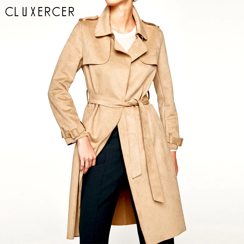 2019 New Autumn Suede Trench Coat Women Elegant Long Elegant Outwear Female Overcoat Slim Pink Gray Suede Cardigan Trench Coat
2019 New Autumn Suede Trench Coat Women Elegant Long Elegant Outwear Female Overcoat Slim Pink Gray Suede Cardigan Trench Coat