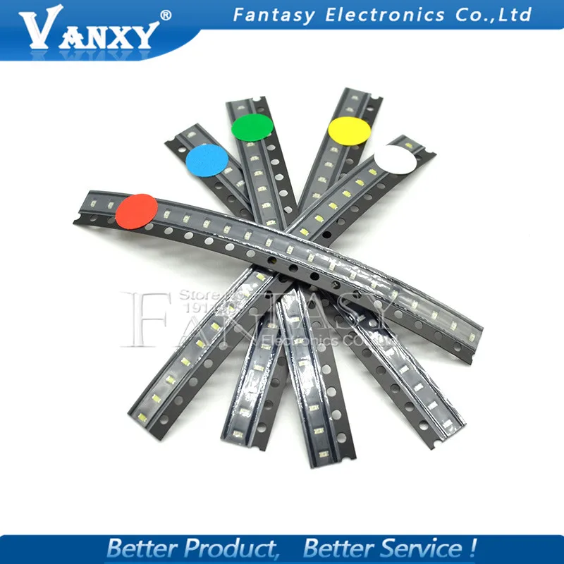 100PCS 0603 SMD LED Kits Red Yellow Blue Green White 5 colors each 20pcs electronic diy kit
100PCS 0603 SMD LED Kits Red Yellow Blue Green White 5 colors each 20pcs electronic diy kit