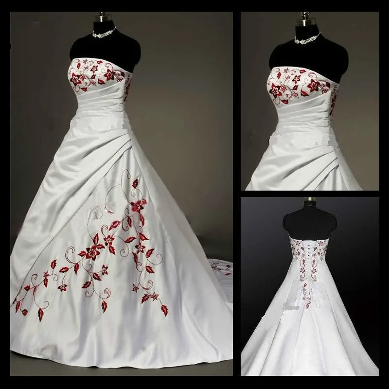 2018 Backlackgirl New Arrival High Quality Custom Made Royal Wedding Dresses Ivory Red Strapless ball gowns Satin Wedding Dress
2018 Backlackgirl New Arrival High Quality Custom Made Royal Wedding Dresses Ivory Red Strapless ball gowns Satin Wedding Dress