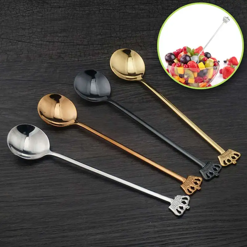 Long Handle Crown Coffee Spoon Stainless Steel Ladle Dessert Honey Tea Spoons Kitchen Tools J2Y
Long Handle Crown Coffee Spoon Stainless Steel Ladle Dessert Honey Tea Spoons Kitchen Tools J2Y