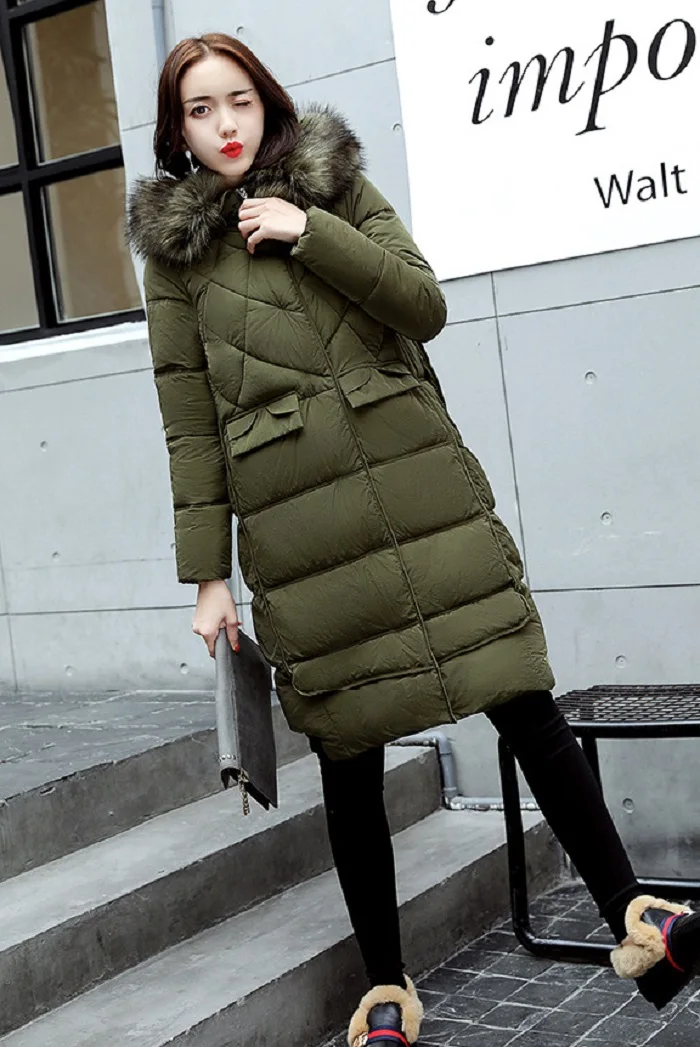 New Parkas real fur 2017 winter jacket women long down jacket Female Women Winter Coat fur collar+8 (2)