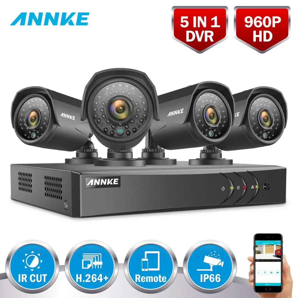 ANNKE 960P 8CH CCTV Camera System 4pcs 1.3MP 1500TVL outdoor waterproof CCTV security Camera 4CH 960P Surveillance Kit
ANNKE 960P 8CH CCTV Camera System 4pcs 1.3MP 1500TVL outdoor waterproof CCTV security Camera 4CH 960P Surveillance Kit