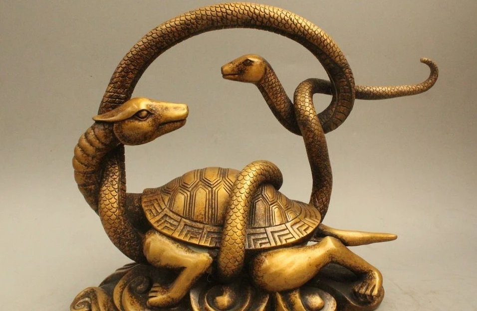 10" Chinese Folk Feng Shui Brass Snake tortoise Turtle basaltic Statue Sculpture
10" Chinese Folk Feng Shui Brass Snake tortoise Turtle basaltic Statue Sculpture