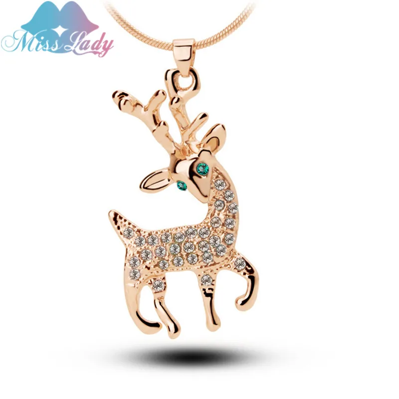 Miss Lady Rose Gold color Crystal Cute Lovely Deer Chains maxi Necklaces Wholesales Fashion Jewelry Jewellery for women Y5146
Miss Lady Rose Gold color Crystal Cute Lovely Deer Chains maxi Necklaces Wholesales Fashion Jewelry Jewellery for women Y5146