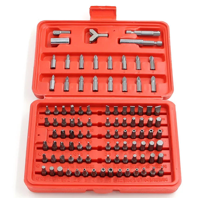 Fixmee 100pcs/set 1/4'' Hex shank Sturdy Chrome Vanadium Steel Screwdriver bit Head Set Professional with Case
Fixmee 100pcs/set 1/4'' Hex shank Sturdy Chrome Vanadium Steel Screwdriver bit Head Set Professional with Case