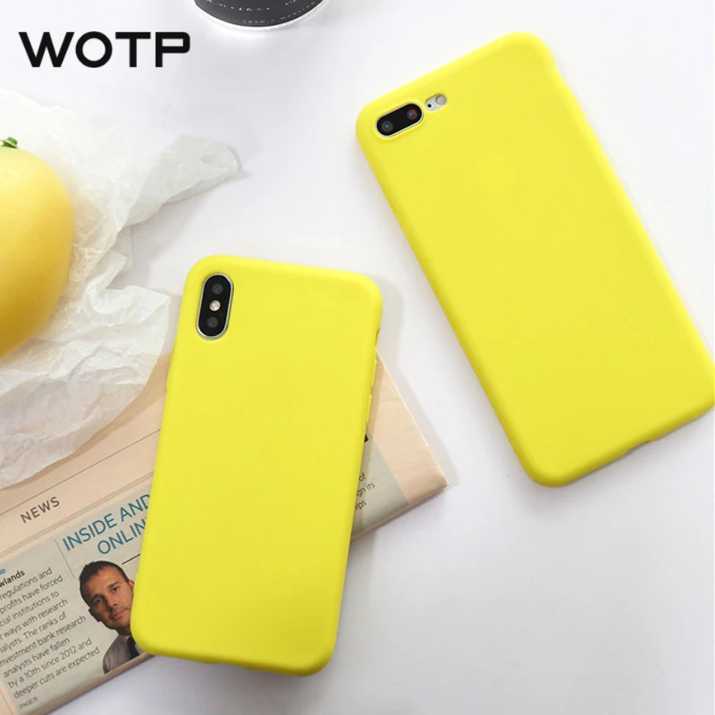 WOTP Fashion Candy Color Soft Phone Case For iphone X XS Max XR 6 6S 7 8 Plus Cute Cartoon Couple Retro Lemon Yellow Back Cover
WOTP Fashion Candy Color Soft Phone Case For iphone X XS Max XR 6 6S 7 8 Plus Cute Cartoon Couple Retro Lemon Yellow Back Cover