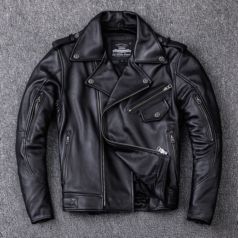 2019 Profession Motorcycle Biker Jacket Genuine Leather Jacket Men Can Be Loaded with Protective Gear Lapel Short Leather Coat
2019 Profession Motorcycle Biker Jacket Genuine Leather Jacket Men Can Be Loaded with Protective Gear Lapel Short Leather Coat