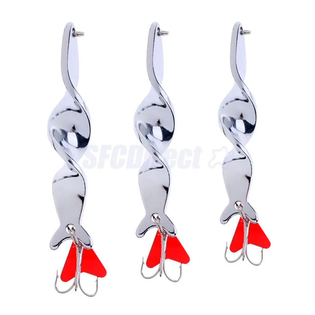 3pcs Fishing Sequins Lure Metal Spoons Hard Baits Spinner Lure Twist Lure Bass Crankbaits