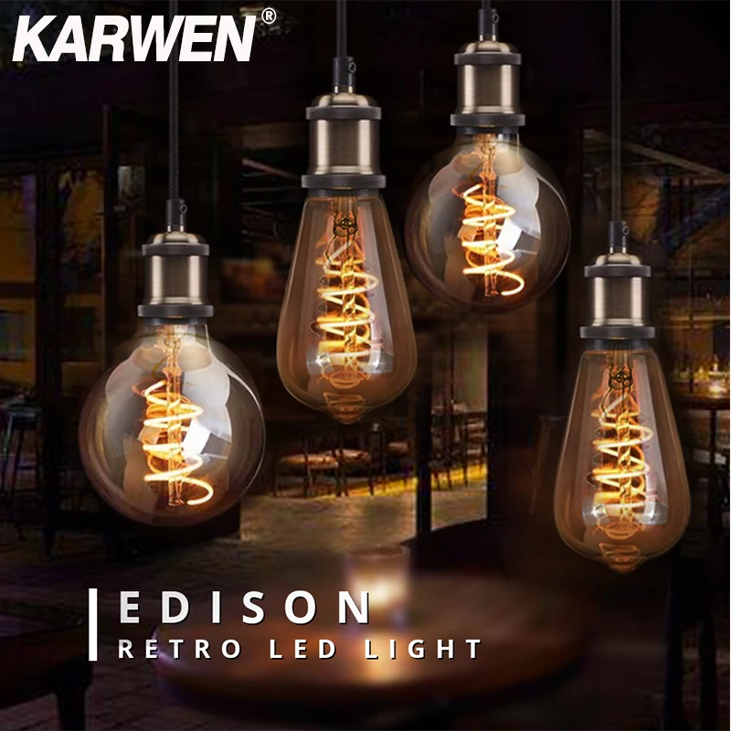 Vintage LED Edison Bulb E27 Dimmable ST64 A60 G80 G95 85-265V Antique Retro Bombillas Lampada E27 2200K Filament Lamp
Vintage LED Edison Bulb E27 Dimmable ST64 A60 G80 G95 85-265V Antique Retro Bombillas Lampada E27 2200K Filament Lamp