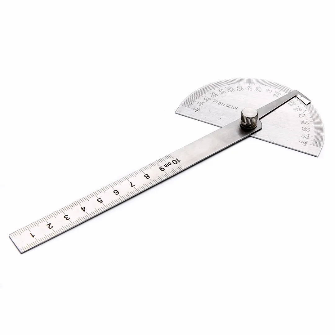 1pcs Stainless Steel Protractor Angle Finder 180 Degree Adjustable Woodworking Measurement Protractor Measuring Ruler